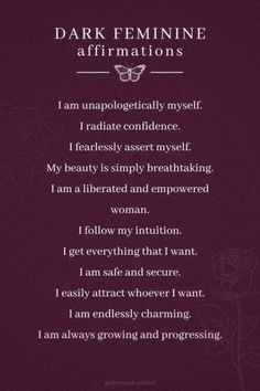 Daily Affirmations Dark Feminine, Dark Divine Feminine Art, Divine Feminine Manifestation, Positive Feminine Affirmations, Divine Feminine Aesthetic Black Women, Divine Love Art, Divine Feminine Energy Affirmation, Dark Divine Feminine Affirmations, Single Women Affirmations