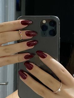 Natural Painted Nails, Dark Red Almond Nails, Nail Almond, Color For Nails, Blush Nails, Hair Skin Nails, Neutral Nails, Girls Nails, Dream Nails