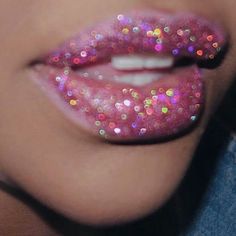 Pink Lip Aesthetic, Arte Glitter, Loona Kim Lip, Boujee Aesthetic, Glitter Face, Regina George, Pink Photo, Glitter Lips, Pastel Pink Aesthetic