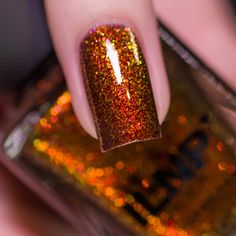 ILNP Autumn - Warm Brown Shimmer Nail Polish Ilnp Nail Polish, Brown Nail Polish, Fall Nail Polish, Shimmer Nail Polish, Fall Gel Nails, Nail Polish Stickers, Holographic Nail Polish, Thanksgiving Nails