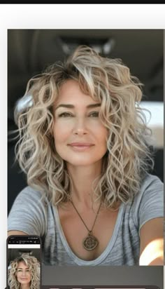 Beach Blonde Hair Color, Grey Curly Hair, Medium Length Curly Hair, Haircuts For Medium Length Hair, Timeless Looks, Haircuts For Women Over 50, Gorgeous Hairstyles