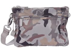 Hedgren Rain Eco Convertible Crossbody - Bags : Grey Camo : Eco-friendly polyester Hedgren Convertible Crossbody bag with adjustable crossbody strap. Two main compartments with zipper closures. Exterior zipper pocket with signature logo hardware detail at front. Lining features an interior zip pocket. Imported. Measurements: Bottom Width: 8 in Depth: 1 1 2 in Height: 6 in Strap Length: 52 in Strap Drop: 26 in Weight: 8 oz Convertible Crossbody Bag, Grey Camo, Cheap Handbags, Camo Colors, Signature Logo, Crossbody Strap, Cross Body Handbags, Cross Body, Crossbody Bags