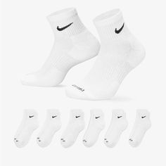 Comfort Plus Support. The Nike Everyday Plus Cushioned Socks Bring Comfort To Your Workout With Extra Cushioning Under The Heel And Forefoot And A Snug, Supportive Arch Band. Sweat-Wicking Power And Breathability Up Top Help Keep Your Feet Dry And Cool To Help Push You Through That Extra Set. Benefits Cushioning Under The Forefoot And Heel Helps Soften The Impact Of Your Workout. Dri-Fit Technology Helps Your Feet Stay Dry And Comfortable. Band Around The Arch Feels Snug And Supportive. Breathab Nike Ankle Socks, Nike Crew Socks, Socks Nike, Cute Nike Outfits, Nike Socks, Cute Nikes, Nike Tech, Cute Socks, Athletic Socks