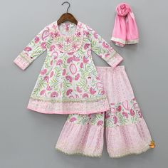 Girls Indian Ethnic Wear Faux Mirror, Baby Dress Embroidery, Simple Dress Casual, Pink Dupatta, Dress Book, Kids Dress Patterns