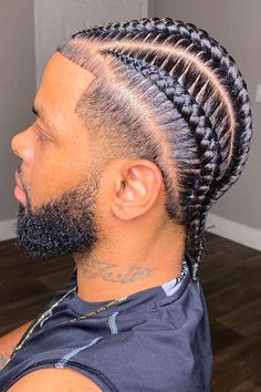 Top 100 Braids for Men: A Stylish Guide to Rocking Your Mane ★ Stitch Braids Men 4 Stitch Braids Men, High Top Braids Men, Man Braid Hairstyles, Stitch Braids Men, Men Stitch Braids, Cornrows And Twists, Cornrows With Beads, Long Cornrows, Cornrow Braids Men