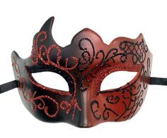 PRICES MAY VARY. Fits Most gentlemens fancy masquerade Classic half-face sexy black fox design, decorated with glitters, help u find the other half of yours quickly in party with this cool look From burlesque-boutique, Lightweight, comfortable, hand wash recommened Perfect item to giveaway at door . Perfect for Halloween Christmas carnivals,masquerade, mardi gras, party ball prom , costume cosplay party ,fashion shows , wedding,mask events , night club and so on. Perfect for Halloween Christmas Hell University, Roman Party, Red Mask Masquerade, Ball Outfits, Masks Black, Mens Masquerade Mask, Prom Costume, Red Clothing, Red Mask