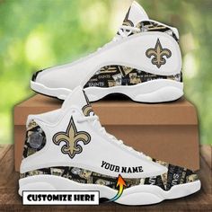 New Orleans Saints Custom Air Jordan 13 Sneaker Custom Sports Runing Shoes Jordan Des 18. Discover the perfect blend of nature and style with these sneakers adorned with a vibrant dinosaur print and floral patterns. Designed for comfort and flair, they're a bold choice for the fashion-forward individual. #jordan 1 #jordan 13 #sports #new orleans #custom air #air jordan #Shoes #Snorider Runing Shoes, Jordan New, Jordan 13 Shoes, Personalized Shoes, Shoes Jordan, Jordan 13, Sport Sneakers, Dinosaur Print