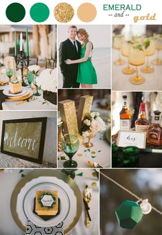 green and gold wedding color scheme