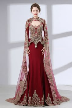 Shop Vintage Lace Trim Burgundy Wedding Dress Sleeved With Cape online. Custom-made any plus size or color. Pro since 2009. Floor-length Gown With Sweep Train For Ceremonies, Fitted Long Sleeve Evening Dress For Ceremony, Floor-length Dress With Detachable Train For Ceremony, Fitted Bodice Floor-length Evening Dress For Ceremony, Ceremony Gown With Sweep Train And Long Sleeves, Long Sleeve Gown With Sweep Train For Ceremony, Fitted Floor-length Wedding Dress For Ceremony, Fitted Floor-length Gown For Ceremony, Fitted Floor-length Ceremony Gown