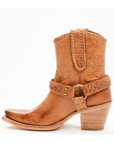 Cleo + Wolf Women's Willow Fashion Booties - Snip Toe, Tan Womens Cowgirl Boots, Modern Cowgirl, Heel Caps, Rubber Heels, Get Directions, Cowgirl Boots, Leather Upper, Shoe Boots, High Heels