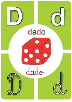 a red dice sitting on top of a green and white board with the word dad