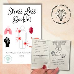 This low-prep mini booklet for middle schoolers and teens to learn about stress. This booklet is made from one sheet of paper and has instructions on how to fold and cut the book. The small size of the booklet allows for students to keep a copy in the pocket, backpack, binder, and any small space they can store their cell phone. What's included in the 8 page booklet: Body awareness: tuning into the body to understand how it feelsEmotional Awareness: labeling the emotions and scaling themCBT- con Paper Booklets Mini Books, School Counselor Door Sign, School Counselor Door, Counselor Door Sign, Counselor Door, Conduct Disorder, Mini Booklet, Middle Schoolers, Emotional Awareness