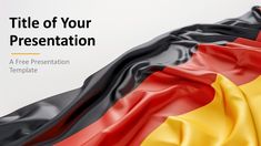 the flag of germany is waving in the wind on a white background with space for text