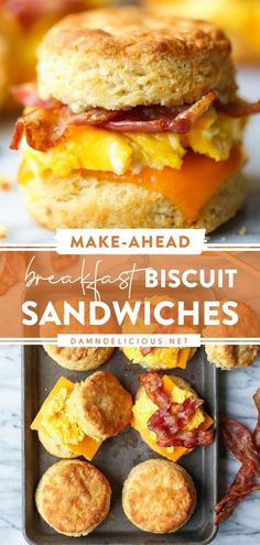 MAKE AHEAD BREAKFAST BISCUIT SANDWICHES Biscuit Sandwiches, Cheese Store, Breakfast Sandwich Recipes, Breakfast Biscuits, Biscuit Sandwich, Make Ahead Breakfast Sandwich, Freezer Breakfast Sandwiches, Bacon And Cheese, Mother's Day Brunch