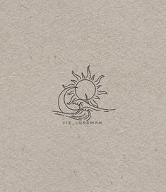 a drawing of a sun and waves on a piece of paper with the words fiz lousseman