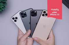 four iphones in different colors are shown with the text, hofafy sem phone