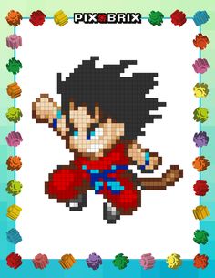 an image of a pixel art style character in the middle of a frame with flowers around it