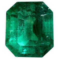 Stone: Emerald Weight: 3.81-carats Shape: Emerald Cut Clarity: Transparent Luster: Very Good Color: Muzo Green Measurements: 9.97mm x 8.66mm x 6.90mm Geographic Origin: Colombia Treatment: Natural, Oiling Comments: Due to their growth conditions in nature and recovery methods, most emeralds contain surface-reaching features. For this reason, clarity enhancement is a common trade practice. This gemstone comes with a certificate of authenticity. Colombian Art, Red Beryl, Colombian Emeralds, Bluish Green, Minerals And Gemstones, Emerald Stone, Emerald Gemstone, Green Gemstones, Stone Cuts