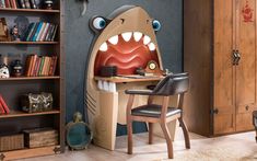 a desk made to look like a mouthy monster