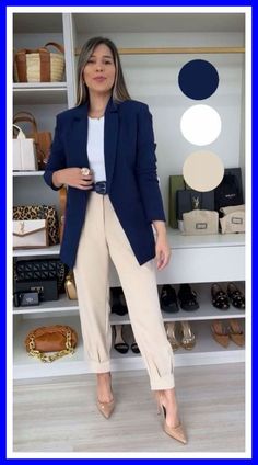 Banker Outfits Women, Mode Ab 50, Blazer Fits, Girly Swag, Colour Combinations Fashion, Color Combos Outfit, Blazer Outfit, Business Casual Outfits For Work, Event Outfit