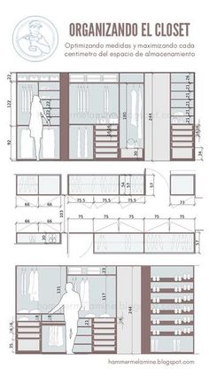 the diagram shows how to organize closets in an apartment or commercial building, with instructions for