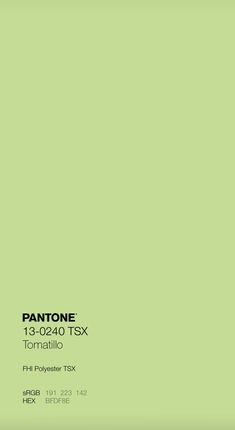 pantone's 13 - 04420 tsx tomatillo green paint swatches