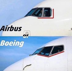 an airplane with the words airbus and boeing on it