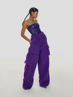 Fluffy pants in Purple Fluffy Pants, Shade Of Purple, Fleece Outfit, Justine Skye, Slow Fashion Brands, Dynamic Duo, Polar Fleece, High Waisted Trousers, Shades Of Purple