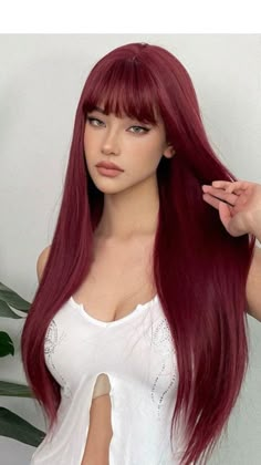 Cola Hair, Red Hair Dye, Burgundy Hair Color, Vampire Fashion, Hair Inspired, Woman Hairstyles, Hair Goal