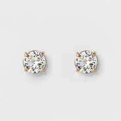 Women's Round Crystal Stud Earring - A New Day™ Gold Diamond Earrings For Women, Cute Stud Earrings, Simple Stud Earrings, Nickel Free Earrings, Casetify Iphone, Hoop Earring Sets, Square Earrings Studs, Expensive Jewelry, Heart Drop Earrings