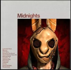 an image of a person wearing a mask with horns on it's head and the words midnight nights written below