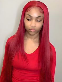 Hair Name: Lace Front Wigs Hair Style: Straight Hair Hair Length: 18-28 inches Wig Weight: 200-320g/Wig (Depending on Lengths and Density) Color: Red Color Density: 180% Lace Size: 13x4 Lace Frontal Cap Size: Medium, 22.5inch (Customize Size Service >) Quality: 100% Virgin Human Hair Wigs Shipment: DHL, FedEx, or UPS 3-7 Business Days Colored Straight Hair, Red Straight Hair, Fav Hairstyles, Straight Human Hair Wigs, Ombre Blond, Matric Dance, Red Wig, Hair Lace Front Wigs, Red Wigs