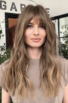 Wavy Hair And Bangs, Long Haircuts With Bangs, European Hair, Trending Haircuts, Haircuts For Long Hair, Haircuts For Fine Hair, Long Hair Cuts