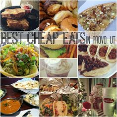 a collage of photos with the words best cheap eats in provout