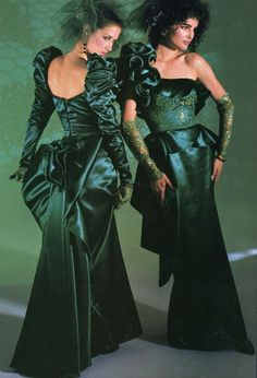 Dresses 1980s, Vintage Evening Gowns, Fashion Design Patterns