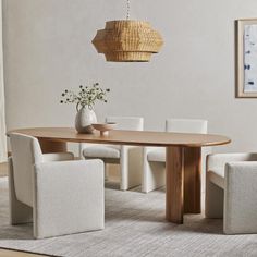 Mika Mid Century Light Brown Acacia Wood Cream Performance Dining Collection Oval Wood Dining Table, Lodge Lighting, Small Kitchens, Salalah, Rustic Lodge, Oval Table Dining, Oval Table, The Dining Room