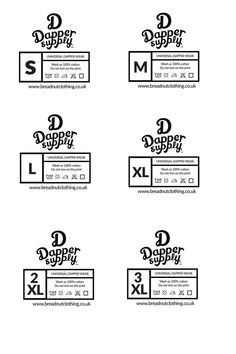 four different logos with the letters d and m on them, all in black and white