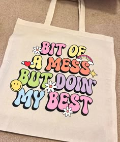 Cute Canvas Bag Ideas, Design Totebag Aesthetic, Sublimation Tote Bag Ideas, Cute Tote Bag Ideas, Tote Bags Design Ideas, How To Make A Tote Bag, Cotton Bag Design, Cricut Tote Bag Ideas, Tote Bag Design Ideas Aesthetic