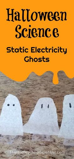 halloween science and stoic electricity ghosts with text overlay that reads, halloween science & stoic electricity ghosts