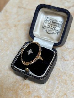 Beautiful 10ct Onyx and Diamond Art Deco ring. Excellent vintage condition. Size 6.25 US, sizeable by your local jeweler. Please review photos carefully. Vintage Onyx Ring Art Deco, Art Deco Onyx Ring, Black Sapphire Engagement Ring, Vintage Onyx Ring, Diamond Art Deco Ring, Onyx Engagement Ring, Art Deco Diamond Rings, Pretty Accessories, Black Diamond Ring Engagement