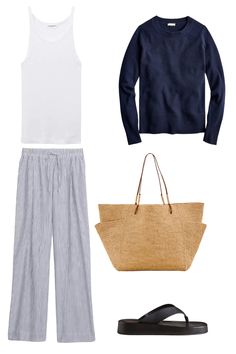 Coastal Grandmother Chic: How to Perfect the Trend - By Paige Ashley Coastal Outfit Aesthetic, Classic Outfits For Women, Striped Linen Pants