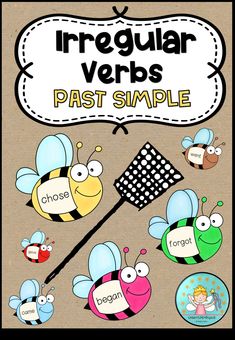 the irregular verbs past simple game is shown with four bees and one bee on it