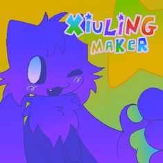 a drawing of a purple cat with the words xyling maker above it