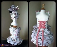 the dress is made out of playing cards