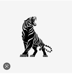 a black and white image of a tiger on a white background with the word tigers written below it