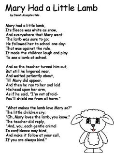 a poem written by mary had a little lamb