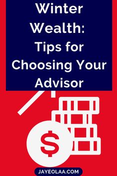 a red, white and blue poster with the words winter health tips for choosing your advisor