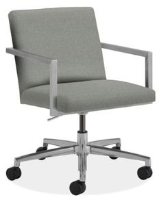 an office chair with casteors and wheels on the back, viewed from the front