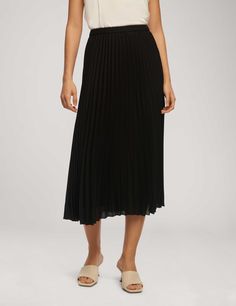 Solid Pull On Pleated Skirt Black Ocean, Ocean Sky, Stylish Skirts, Seamless Transition, Night Looks, Skirts For Sale, Anne Klein, Pleated Skirt, Final Sale