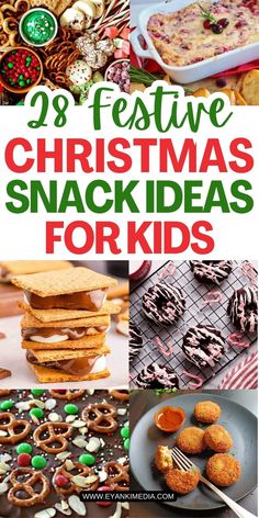 Festive Christmas Snacks for Kids Holiday Food Ideas For Kids, Healthy Snack Christmas Party Kids, Easy Winter Snacks For Kids, Christmas Treats For Toddlers Parties, Kindergarten Christmas Snack Ideas, Christmas Snacks To Make With Kids, Kid Friendly Christmas Snacks, Easy Christmas Snacks For Kids To Make